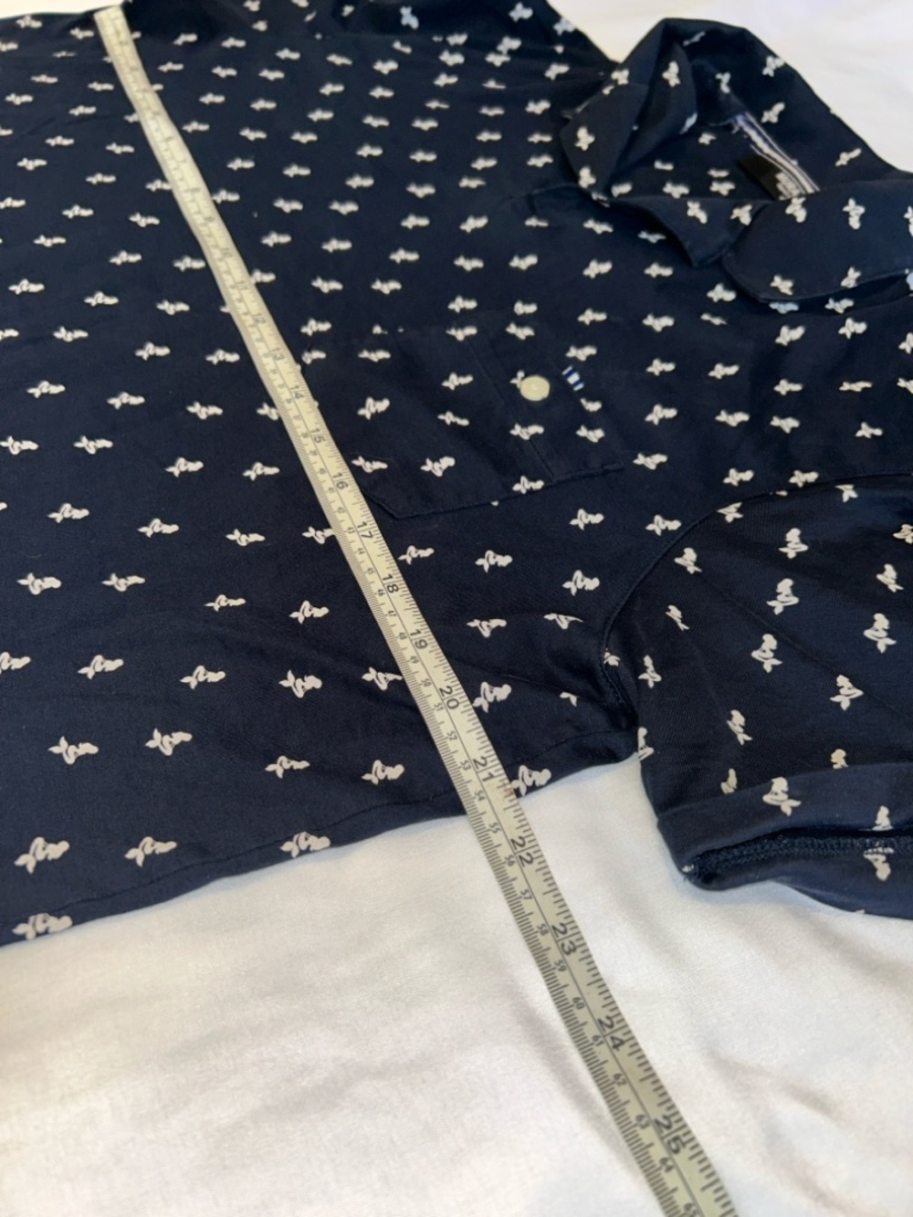 Murano Liquid Luxury Navy Polo with White Mermaid Motif - Picture 4 of 5